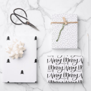 Papier d'enveloppement de Noël minimal tendance