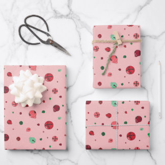 Papier d'enveloppement de Noël Pink Jingle Bells