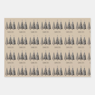 Papier d'enveloppement de Noël rustique