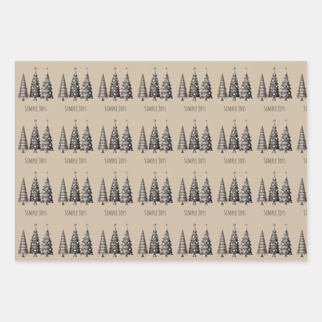 Papier d'enveloppement de Noël rustique (Devant 2)