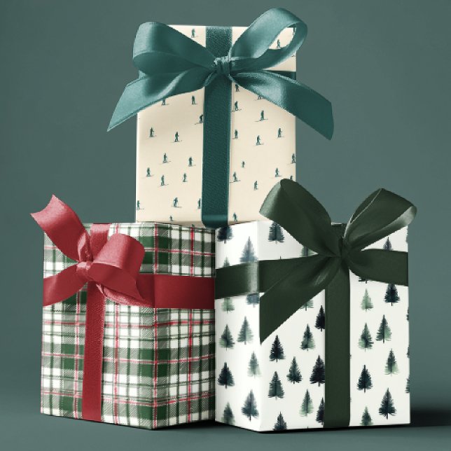 Papier d'enveloppement de Noël vert Masculine mini (Créateur téléchargé)