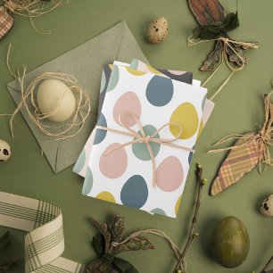 Papier d'enveloppement de Pâques Motif d'Oeuf colo