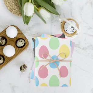Papier d'enveloppement de Pâques Motif d'Oeuf colo