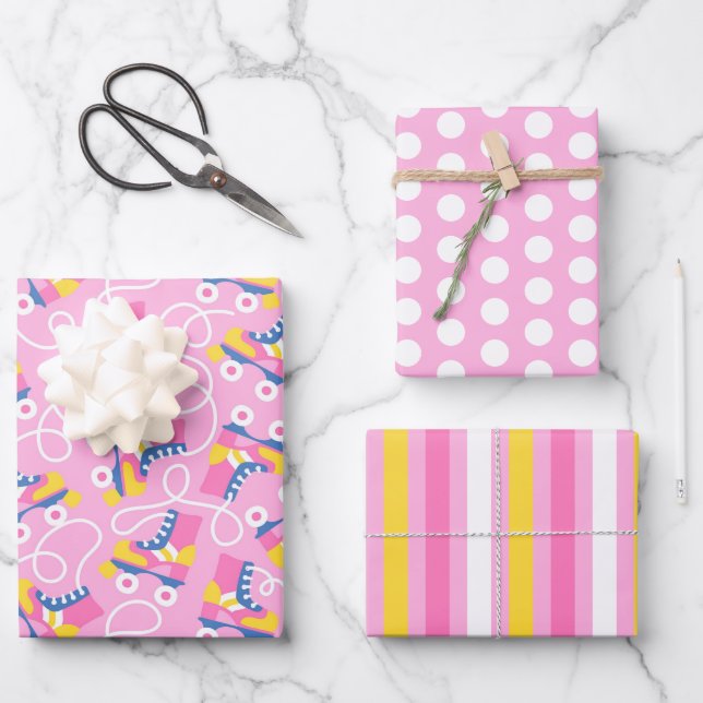 Papier d'enveloppement de patins à rouleaux rétro  (Recto)