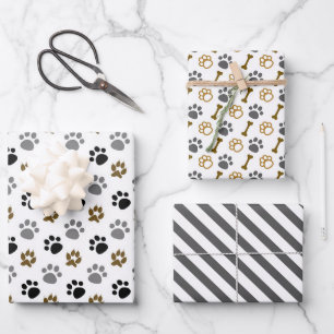 Papier d'enveloppement de pattes de chien série de