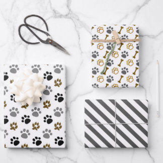 Papier d'enveloppement de pattes de chien série de