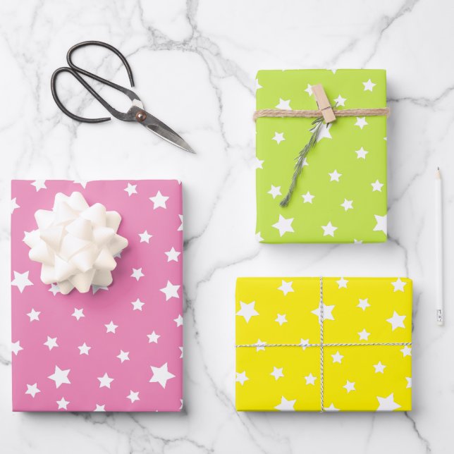 Papier d'enveloppement de petites étoiles mignonne (Recto)
