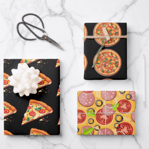 Papier d'enveloppement de pizza 3 feuilles 3 D