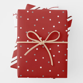 Papier d'enveloppement de variétés de Noël rouge e