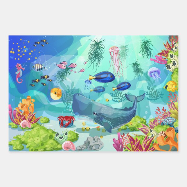 Papier d'enveloppement de vie aquatique (Devant 2)