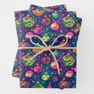 Papier d'enveloppement des ornements de Noël