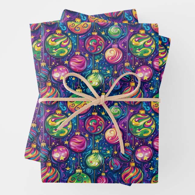 Papier d'enveloppement des ornements de Noël (En situation)