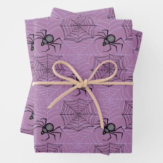 Papier d'enveloppement d'Halloween à l'araignée ro