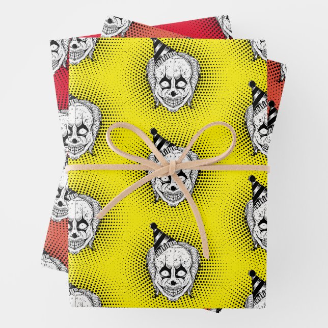 Papier d'enveloppement d'horreur pour clown déplai (En situation)