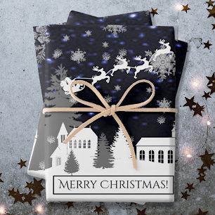 Papier d'enveloppement du village de Noël