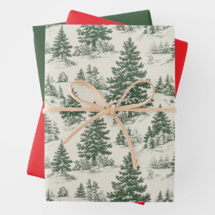 Papier d'enveloppement en toile d'arbre de Noël ve