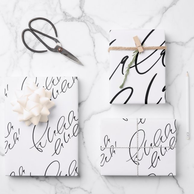 Papier d'enveloppement Fa la la la Holiday (Recto)