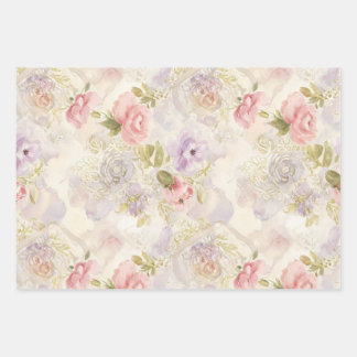 Papier d'enveloppement floral à aquarelle romantiq