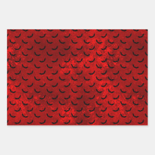 Papier d'enveloppement gothique rouge et noir de c