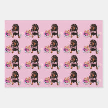 Papier d'enveloppement mignon Dachshund 48x73 cm