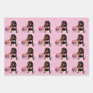 Papier d'enveloppement mignon Dachshund 48x73 cm