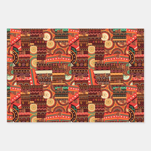 Papier d'enveloppement Motif de la tribu Kente Afr (Devant)
