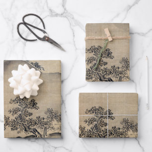 Papier d'enveloppement paysager Kano Chikanobu