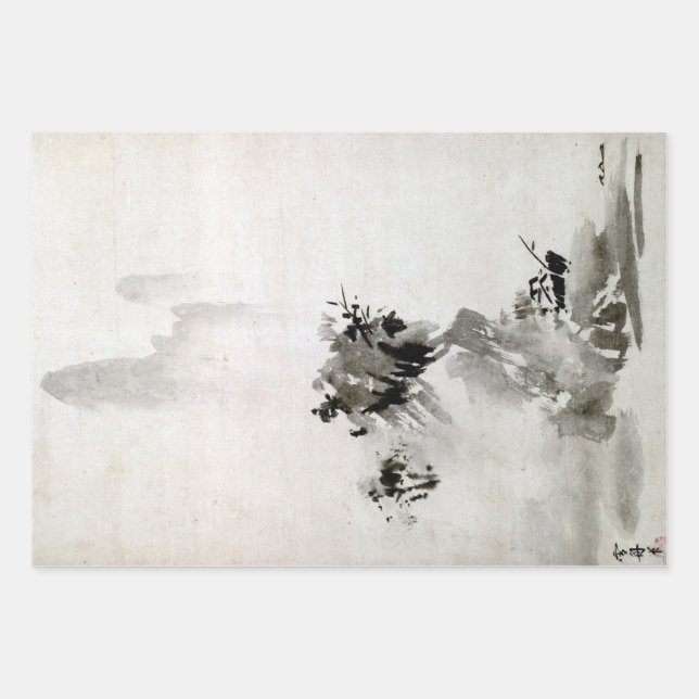 Papier d'enveloppement paysager Sesshu Toyo Haboku (Devant)