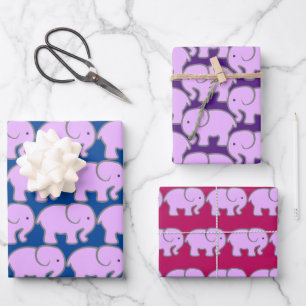 Papier d'enveloppement pour éléphants violets
