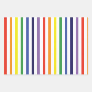 Papier d'enveloppement Rainbow Stripes et Blue Dia