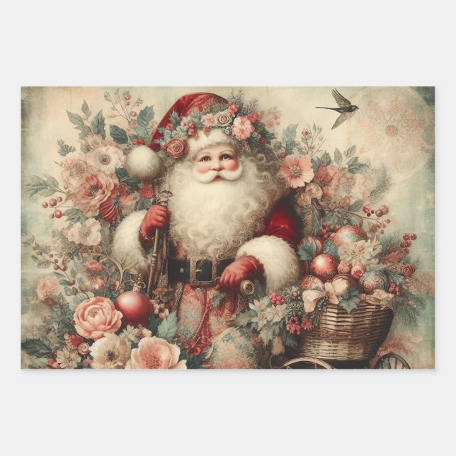 Papier d'enveloppement Rustique Floral Christmas P (Devant 2)