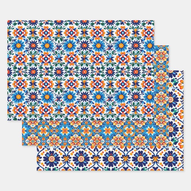 Papier d'enveloppement Talavera mexicain (Lot)