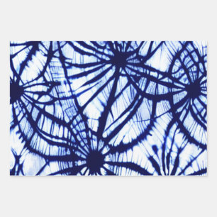 Papier d'enveloppement Web Indigo Tie Dye Spider