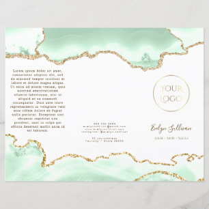 Papier Dépliant en agate vert écume de mer