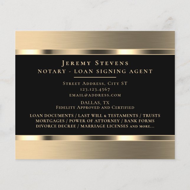 Papier Dépliant métallisé or élégant  (Dos)