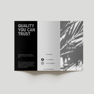 Papier Dépliant moderne noir et blanc pour entreprises à 
