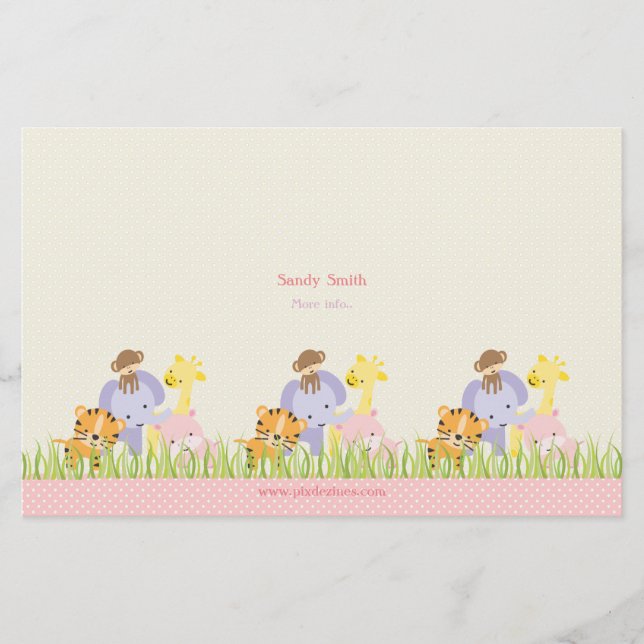 Papier Dépliant triptyque de la garderie Jungle de Fun de (Devant)