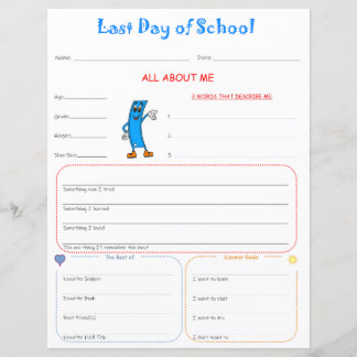 Papier Dernier jour de l'entrevue scolaire Imprimer