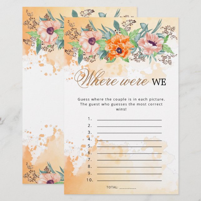 Papier Des pavots où étions nous le jeu de douche nuptial (Devant / Derrière)