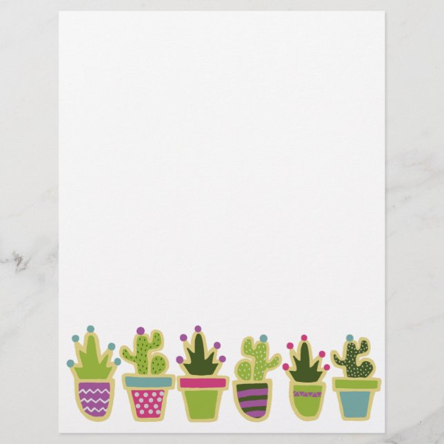 Papier Design de cactus mignons (Devant)