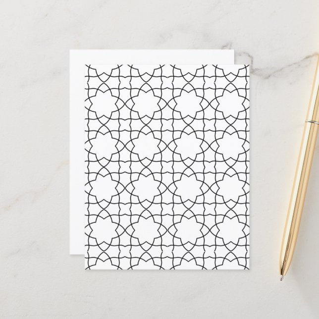 Papier Design moderne simple marocain islamique (Devant/Arrière en situation)