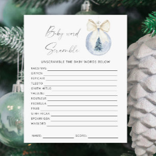 Papier Désordre de mots - Jeu de baby shower d'hiver
