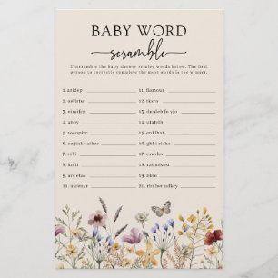Papier Désordre de mots pour bébé