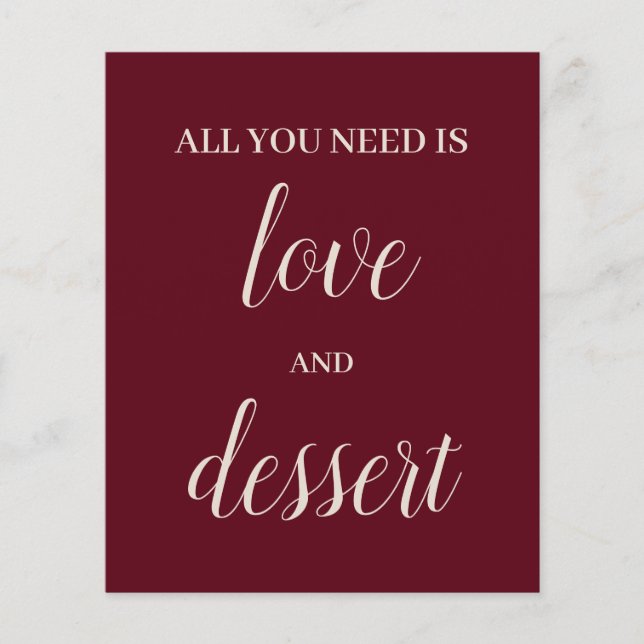 Papier Dessert Table Sign (Devant)