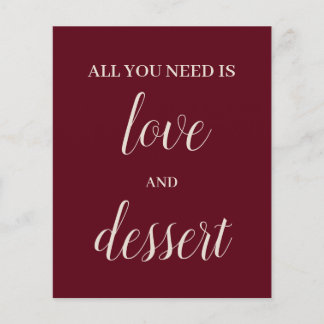 Papier Dessert Table Sign