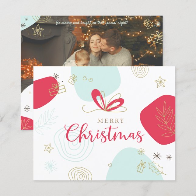 Papier Dessin à la main, photos, Noël chic et élégant (Devant / Derrière)