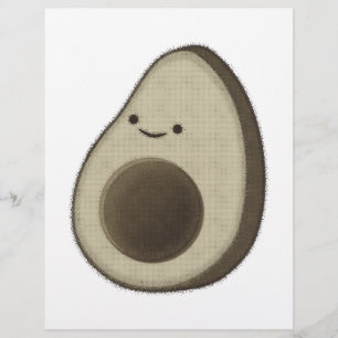 Papier Dessin Avocado de style vintage