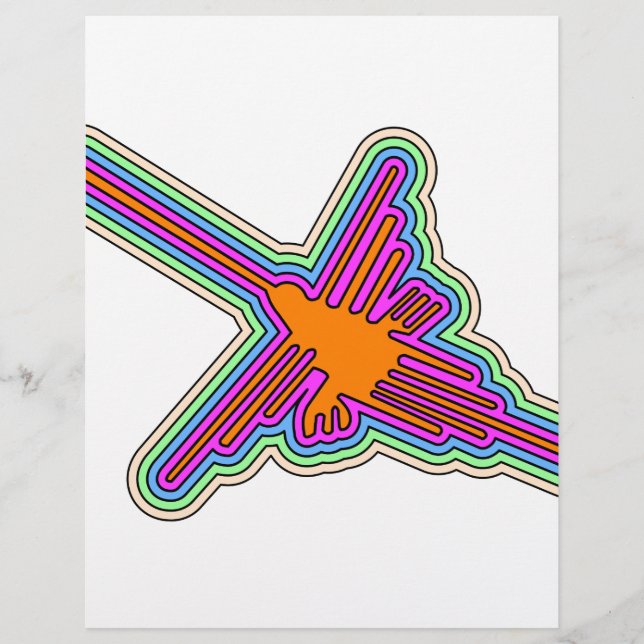 Papier Dessin de Nazca Hummingbird Pérou (Devant)