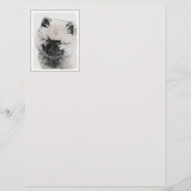 Papier Dessin Keeshony de chiot - Belle pièce originale d (Devant)