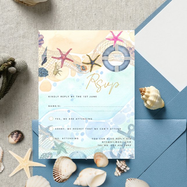 Papier Destination Beach Wedding Coastal (Créateur téléchargé)